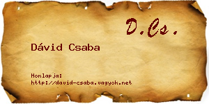 Dávid Csaba névjegykártya