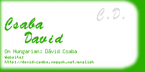 csaba david business card